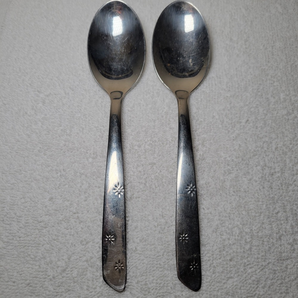 Superior Stainless USA Starburst‎ Tablespoons Set of 2 MCM Retro